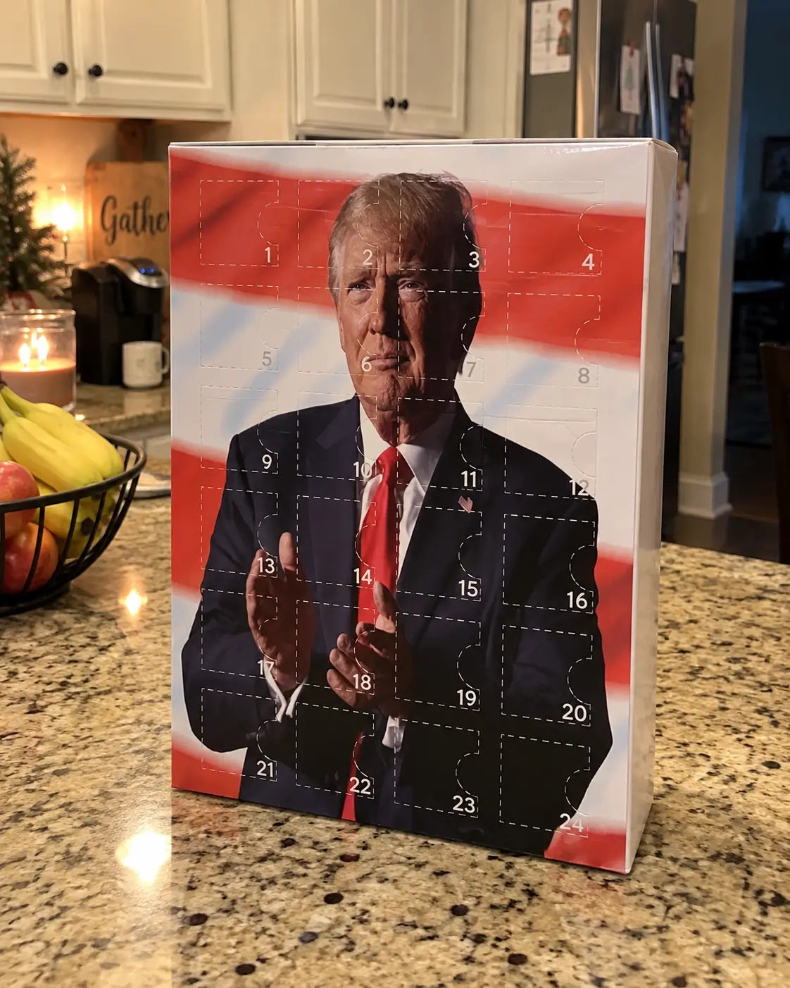 Customer photo of TrumpAdvent calendar ornaments
