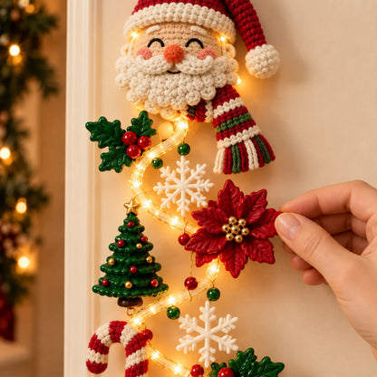 Festive Lighted Christmas Door Display
