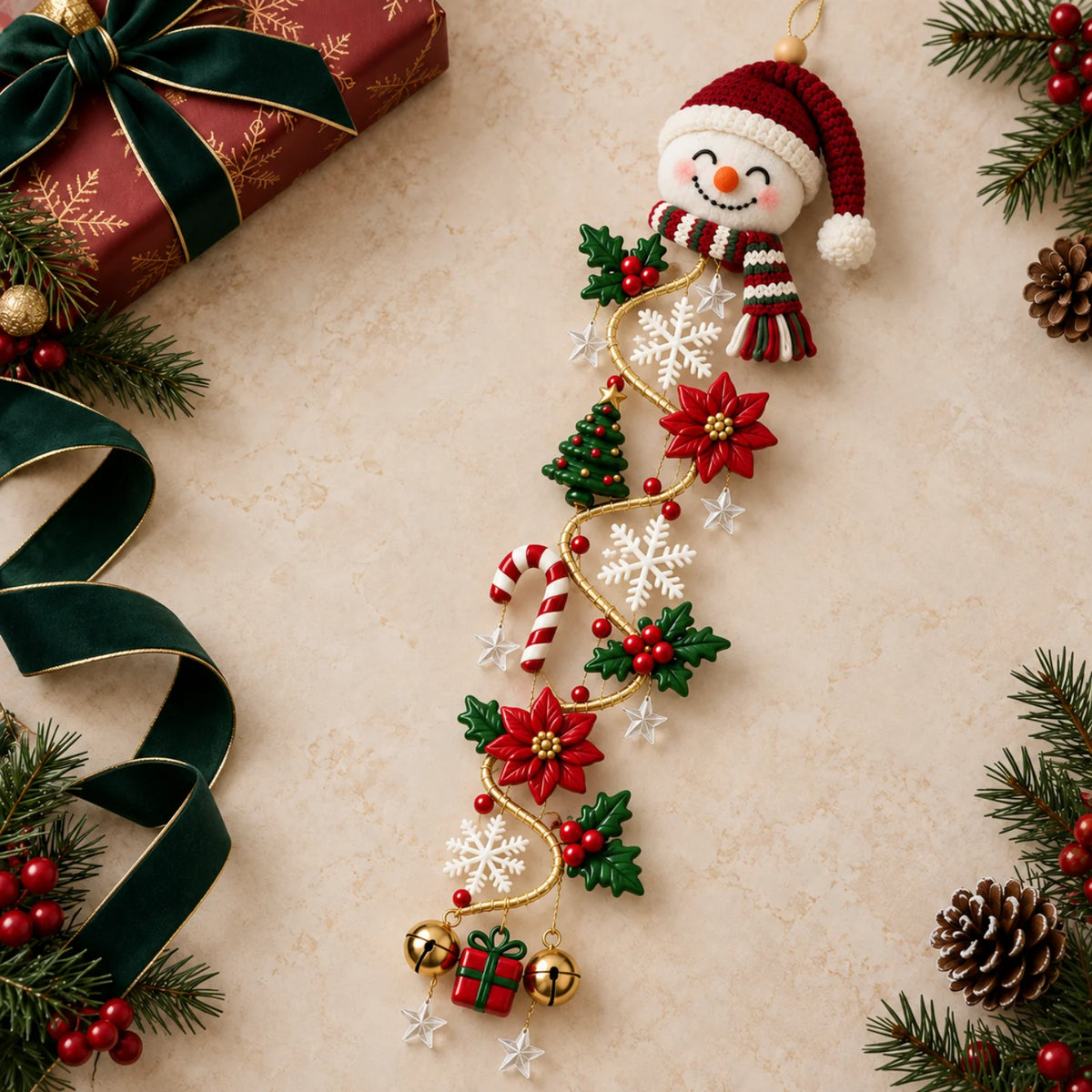 Festive Lighted Christmas Door Display