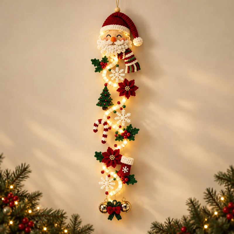 Festive Lighted Christmas Door Display