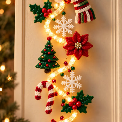Festive Lighted Christmas Door Display