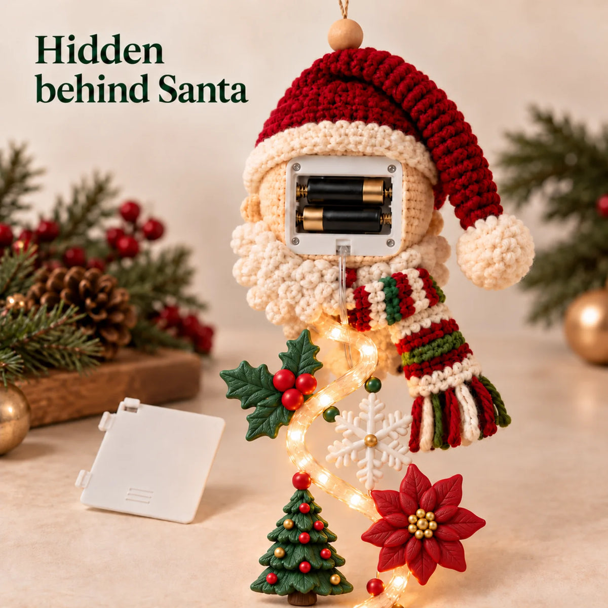 Festive Lighted Christmas Door Display
