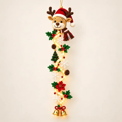 Festive Lighted Christmas Door Display