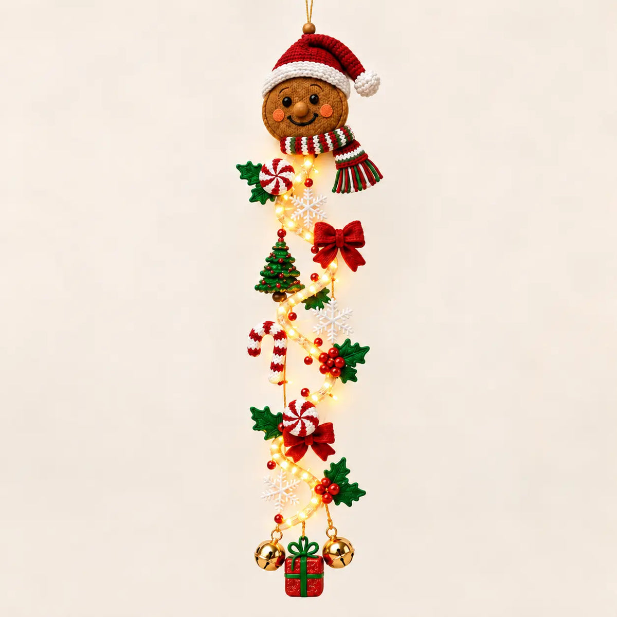 Festive Lighted Christmas Door Display