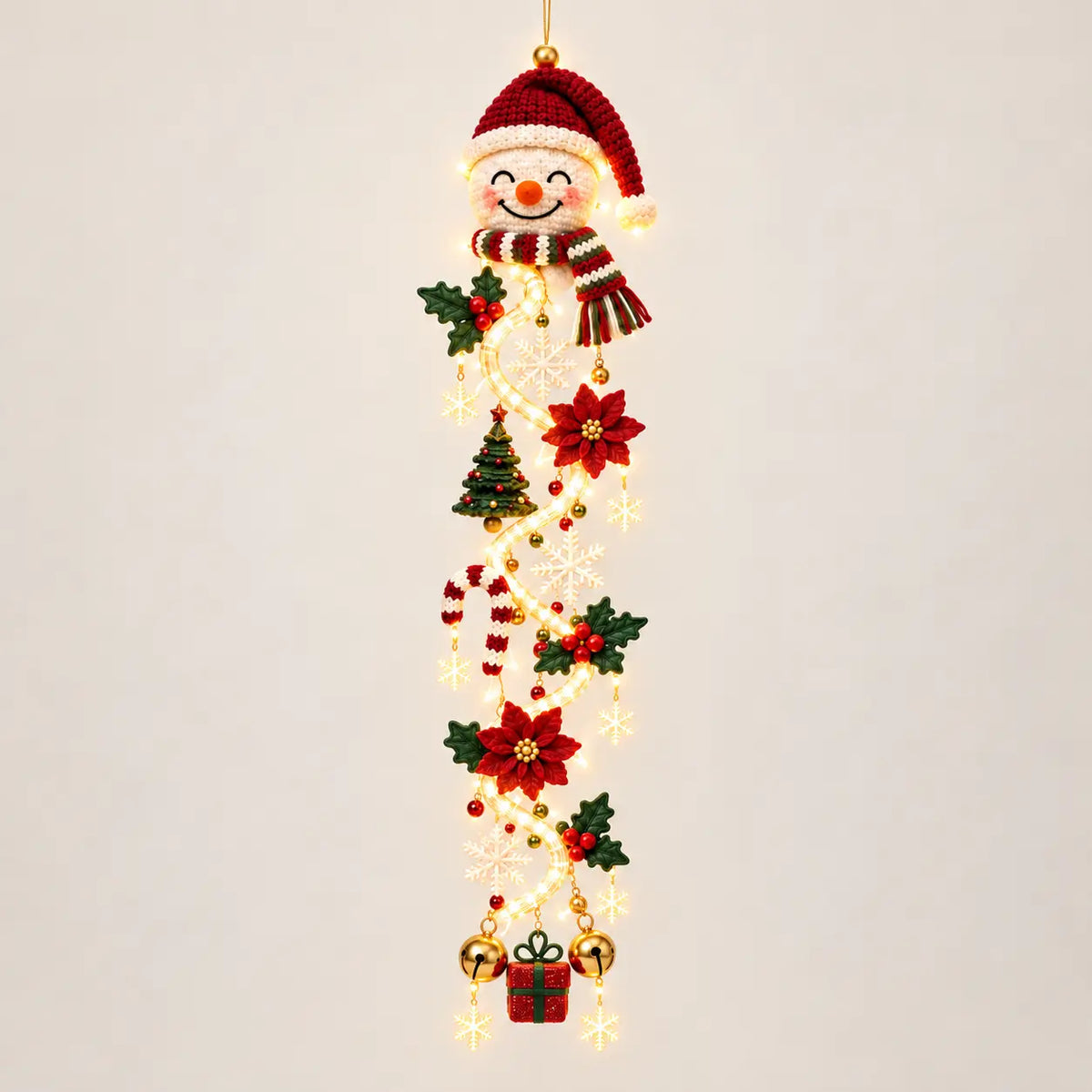 Festive Lighted Christmas Door Display