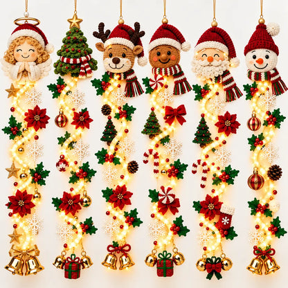 Festive Lighted Christmas Door Display